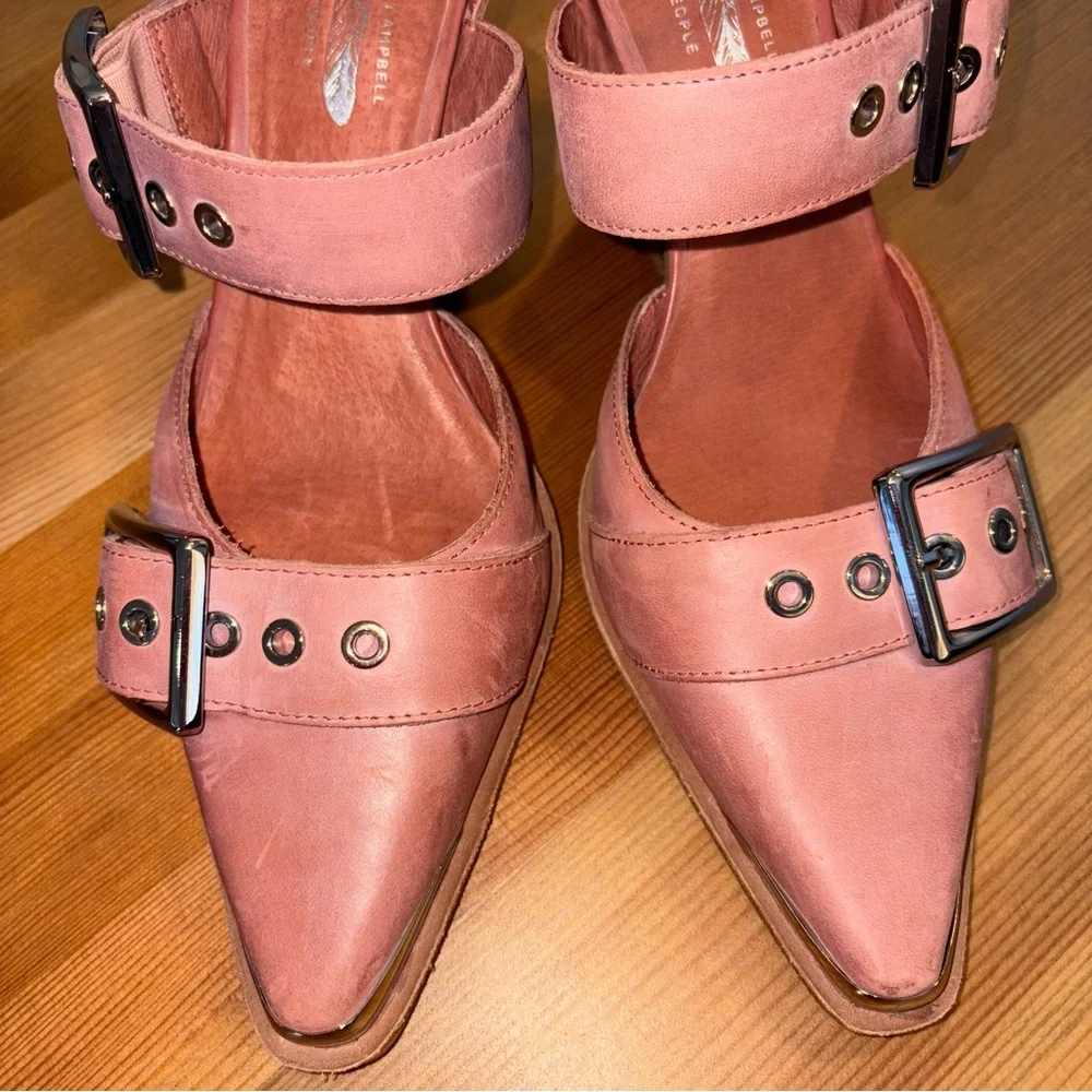 Free People Jeffrey Campbell Hendrix Heels Rose Pink Matte Leather Size 8 dress - Picture 5 of 9